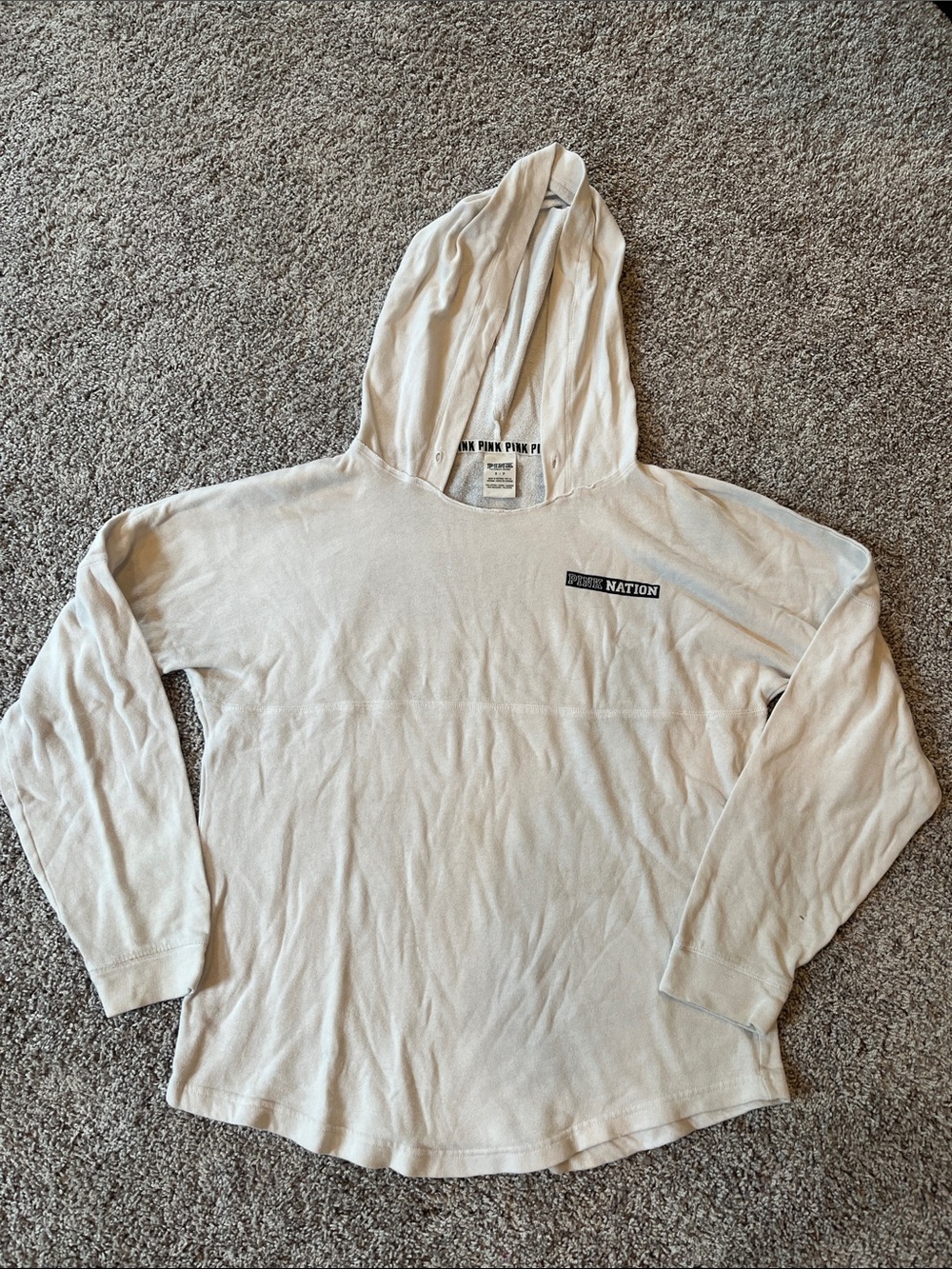 Victoria's Secret PINK white Hooded Pullover